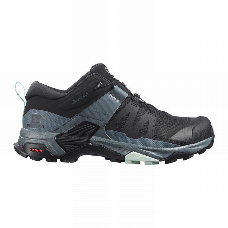 Salomon Singapore Womens Hiking Shoes - X ULTRA 4 GORE-TEX Black/Blue | 58341-CELK